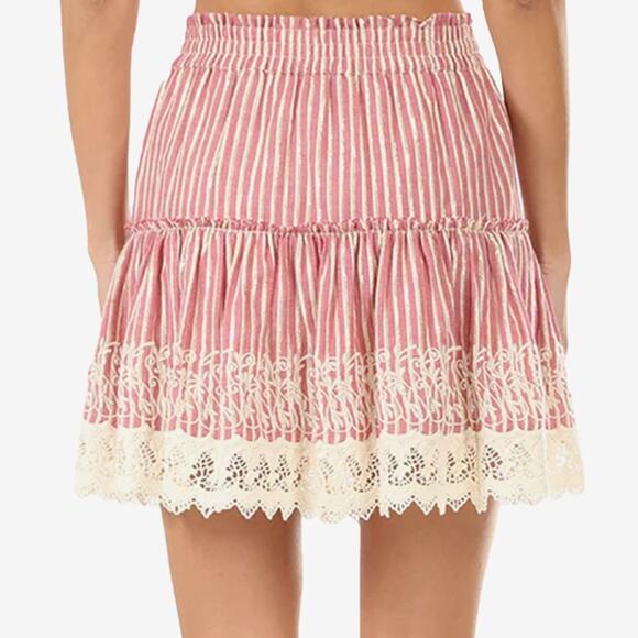 NWOT MISA Los Angeles Silvia Mini Skirt Size XS Striped Cotton Blend Soft Girl - Picture 6 of 14